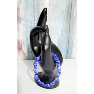 Hand crafted acrylic and glass beaded bracelet